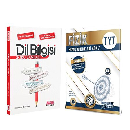 Bilgi Sarmal TYT Fizik Deneme ve AKM Dil Bilgisi Soru Bankası Seti 2 Kitap