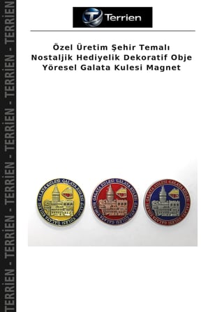 Özel Üretim Şehir Temalı Nostaljik Hediyelik Dekoratif Obje Yöresel Galata Kulesi Magnet