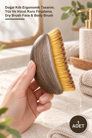 1 Adet Lenfatik Drenaj Masaj Fırçası – Doğal Kıllı Ergonomik Tasarım, Yüz Ve Vücut Kuru Fırçalama, Dry Brush Face & Body Brush
