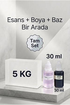 5 KG Şeffaf Sabun Bazı Mor Boya Lavanta Esanslı El Yapımı Sabun Bazı