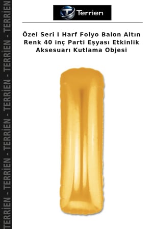 Özel Seri I Harf Folyo Balon Altın Renk 40 inç Parti Eşyası Etkinlik Aksesuarı Kutlama Objesi