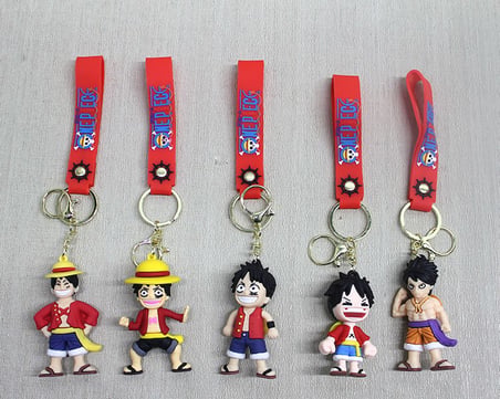 Özel Üretim İlginç Hediyelik Okul Çantası Süsü Aksesuar Çeşitleri Luffy Silikon Anahtarlık