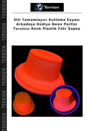 Stil Tamamlayıcı Kutlama Eşyası Arkadaşa Hediye Neon Partisi Turuncu Renk Plastik Fötr Şapka