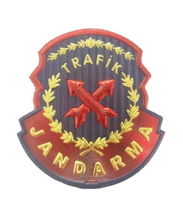 Single Sword Jandarma Trafik Plastik Göğüs Arması Peç Çeşitleri Üniforma Peçi Arma Aksesuarı
