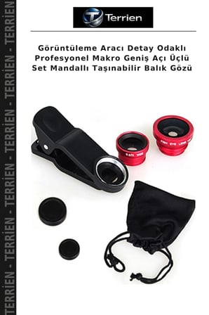 Görüntüleme Aracı Detay Odaklı Profesyonel Makro Geniş Açı Üçlü Set Mandallı Taşınabilir Balık Gözü