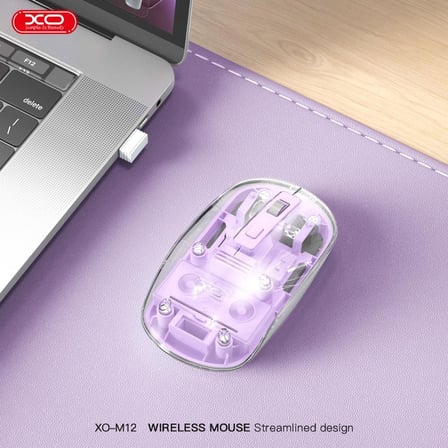 Delux Serisi Fonksiyonel Bireysel Elektronik M12 Bt+2.4G USB Şeffaf Kablosuz Mouse