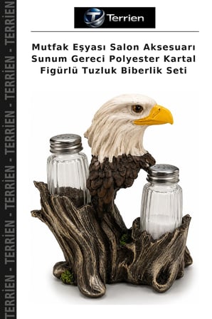 Mutfak Eşyası Salon Aksesuarı Sunum Gereci Polyester Kartal Figürlü Tuzluk Biberlik Seti