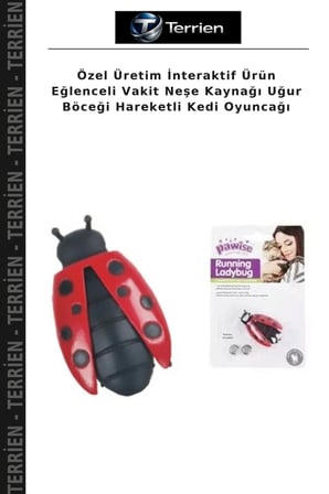 Özel Üretim İnteraktif Ürün Eğlenceli Vakit Neşe Kaynağı Uğur Böceği Hareketli Kedi Oyuncağı