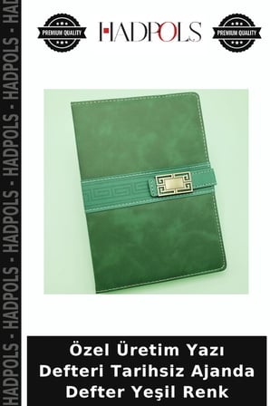 Özel Üretim Yazı Defteri Tarihsiz Ajanda Defter Yeşil Renk