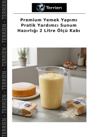 Premium Yemek Yapımı Pratik Yardımcı Sunum Hazırlığı 2 Litre Ölçü Kabı