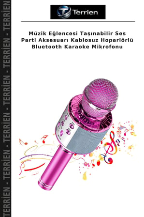 Müzik Eğlencesi Taşınabilir Ses Parti Aksesuarı Kablosuz Hoparlörlü Bluetooth Karaoke Mikrofonu