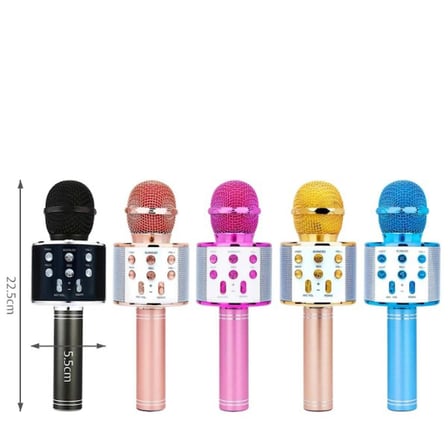 Müzik Eğlencesi Taşınabilir Ses Parti Aksesuarı Kablosuz Hoparlörlü Bluetooth Karaoke Mikrofonu