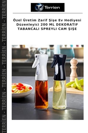 Özel Üretim Zarif Şişe Ev Hediyesi Düzenleyici 200 ML DEKORATIF TABANCALI SPREYLI CAM ŞIŞE