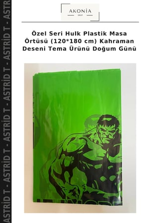 Özel Seri Hulk Plastik Masa Örtüsü (120*180 cm) Kahraman Deseni Tema Ürünü Doğum Günü