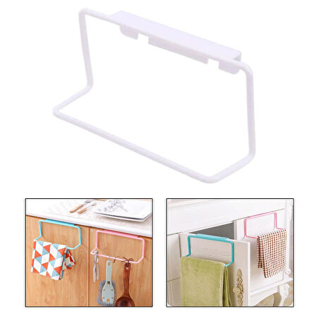 Microcase  Plastik Mutfak Banyo için Dolap Üzerinde Asılı Havlu Eşya Askılığı- BEYAZ AL4934
