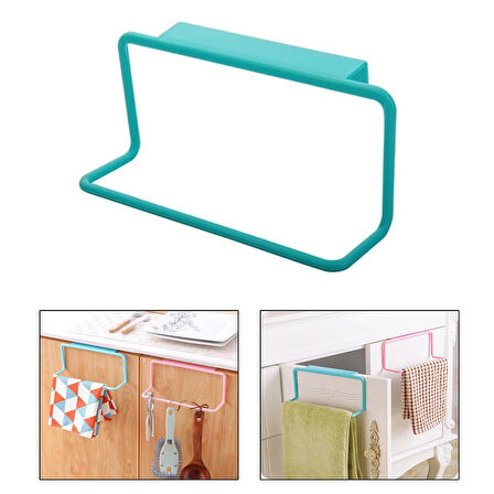 Microcase  Plastik Mutfak Banyo için Dolap Üzerinde Asılı Havlu Eşya Askılığı- BEYAZ AL4934