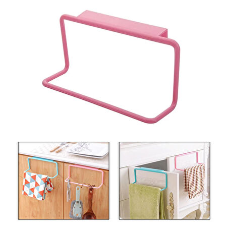 Microcase  Plastik Mutfak Banyo için Dolap Üzerinde Asılı Havlu Eşya Askılığı-PEMBE AL4934