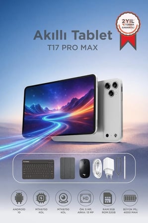 Özel Üretim Android Tablet Kalem Klavye Mouse T17 Pro Max Ofis Aksesuar Müzik