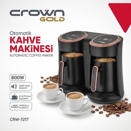 Özel Seri Crown Gold İkili Otomatik Türk Kahve Makinesi 800W Mutfak Aleti