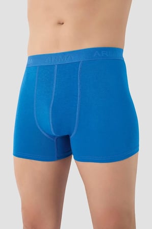 Özel Üretim Hediye Gündelik Dokunmuş Erkek Mavi Bambu Boxer 3'lü Paket
