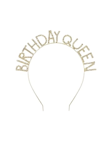 Delux Serisi Kutlama Doğum Günü Kostüm BİRTHDAY QUEEN GOLD TAŞLI TAÇ