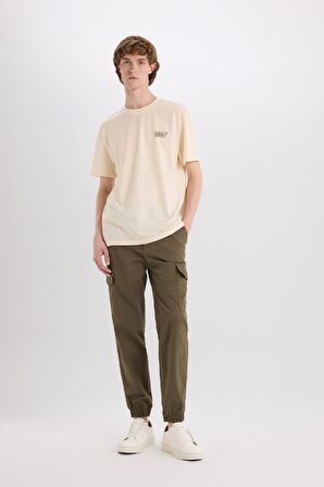 Regular Gabardin Jogger Pantolon Kargo Cepli Beli Paçası Lastikli