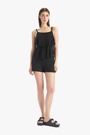 DeFacto Regular Fit Tül Tankini-Fall in Love E3293AX25SMBK81