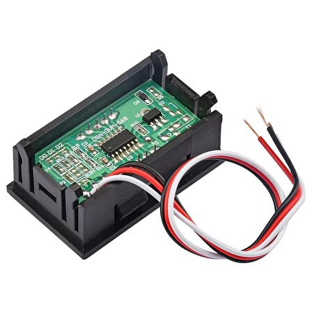 0.56 inç 0-30V 3 Kablolu DC Mavi Voltmetre