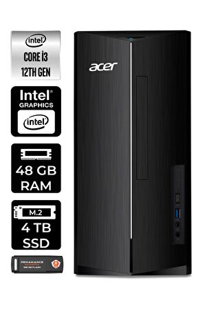 ACER ASPİRE TC1760 i3 12100 48GB RAM 4TB SSD FDOS DT.BHUEM.004 MASAÜSTÜ PC & PER4 BELLEK
