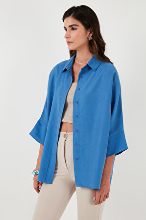 Lela Pamuklu Truvakar Kol Oversize Gömlek Kadın GÖMLEK 514344020
