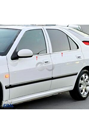 Peugeot 406 Krom Cam Çıtası 4 prç. 1999 Üzeri P. Çelik