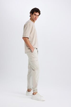 Regular Gabardin Jogger Pantolon Kargo Cepli Beli Paçası Lastikli