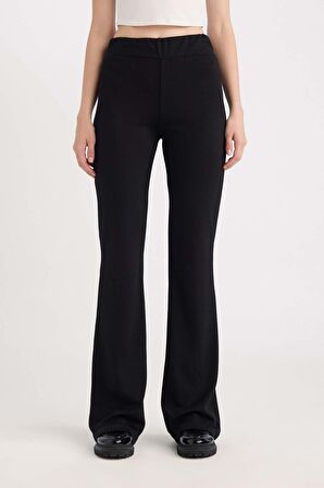 DeFacto Flare Fit Düz Paça Uzun Boy Pantolon D7452AX24AUBK81