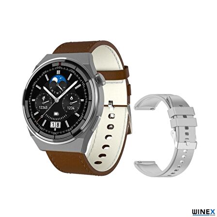 Winex 2023 Watch GT3 Max Android İos HarmonyOs Uyumlu Akıllı Saat Gümüş