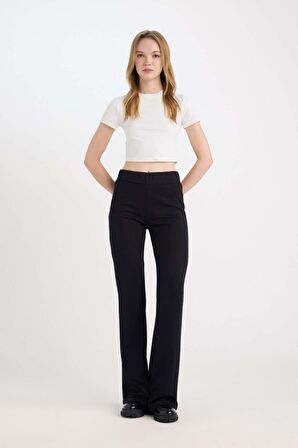 DeFacto Flare Fit Düz Paça Uzun Boy Pantolon D7452AX24AUBK81