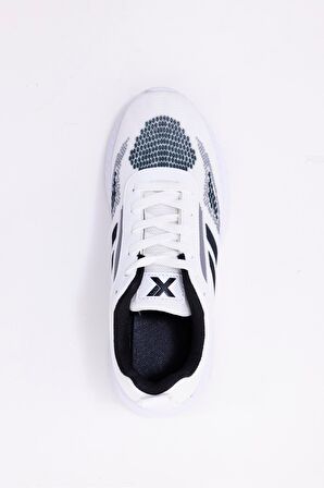 Dijital Baskılı Unisex Beyaz Sneaker - Siyah Desenli Günlük Ayakkabı