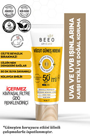 Beeo Propolisli Vücut Güneş Kremi 50+ SPF 80 ml