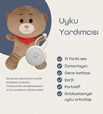 Budizzz Beyaz Gürültülü Uyku Yardımcısı Kırmızı Fularlı