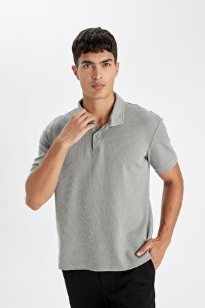 DeFacto Regular Fit Basic Düz Kısa Kollu Polo Tişört D4814AX24SMGR67