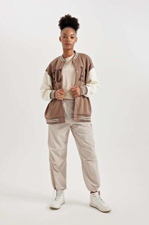 DeFactoFit  Standart Fit Sporcu Uzun Boy Pantolon Cepli Esnek Bantlı Paça A9548AX23WNGR435