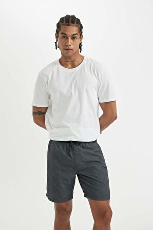 DeFacto Regular Fit File Astarlı Kısa Boy Deniz Şortu B7279AX24HSGR474