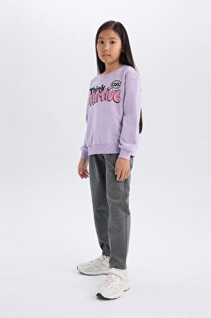 DeFacto Kız Çocuk Baskılı Beli Paçası Lastikli Jogger Eşofman Altı D9170A824AUGR93