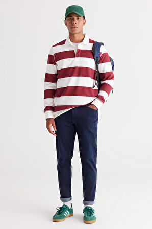 Standart Fit Normal Kesim Polo Yaka Pamuklu Sweatshirt