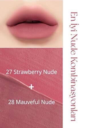 Yüksek Pigmentli, Kadife Görünümlü, Gün Boyu Kalıcı Tint Peripera Ink Velvet (27 Strawberry Nude)