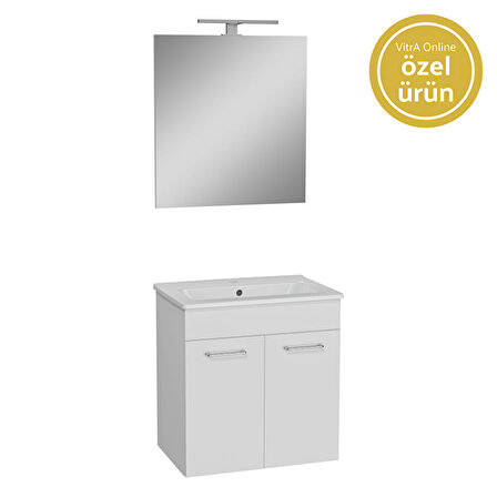 VitrA Ardea 67074 Banyo Dolabı Seti Kapaklı 60 cm Parlak Beyaz