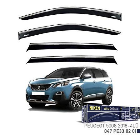 Peugeot 5008 Niken Kromlu Cam Rüzgarlığı 4lü Set 2018 ve Üstü