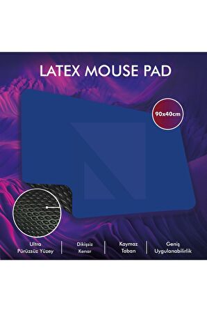 MP05 - 90x40 2xlarge Mavi Gaming Mousepad | Kaymaz Taban, Oyuncu Gamepad, Ev,ofis,oyun Masa Matı