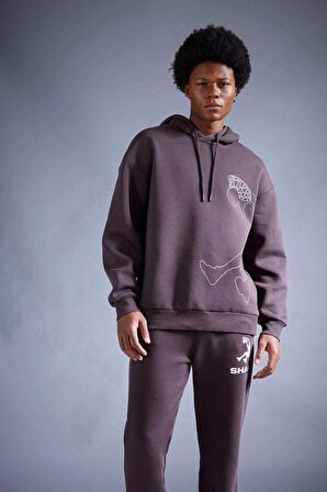 DeFactoFit Shaquille O'Neal Oversize Fit Kapüşonlu Kalın Sweatshirt A9650AX23AUBN335