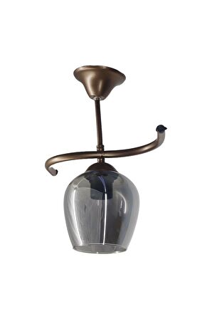 Fuji Bronz Tekli Füme Camlı Avize | Kaliteli Modern Metal Avize