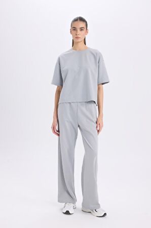 DeFacto Relax Fit Bisiklet Yaka Basic Düz Kısa Kollu Tişört C7630AX24AUGR453
